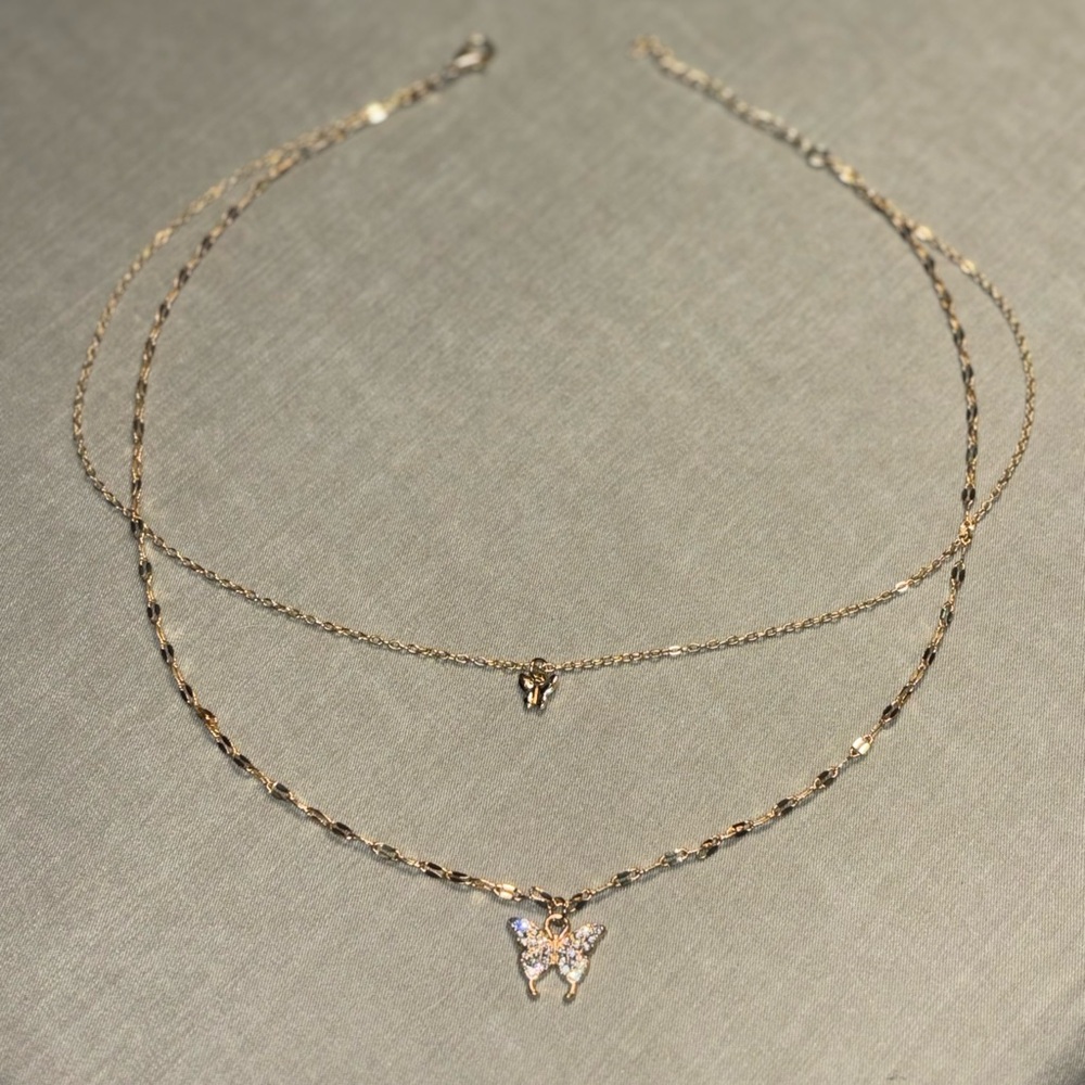 BUTTERFLY 2-in-1 STACKED NECKLACE